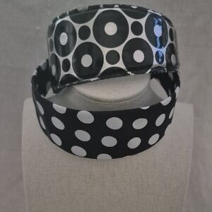 Polka Dot Black and White Headbands Set Of 2